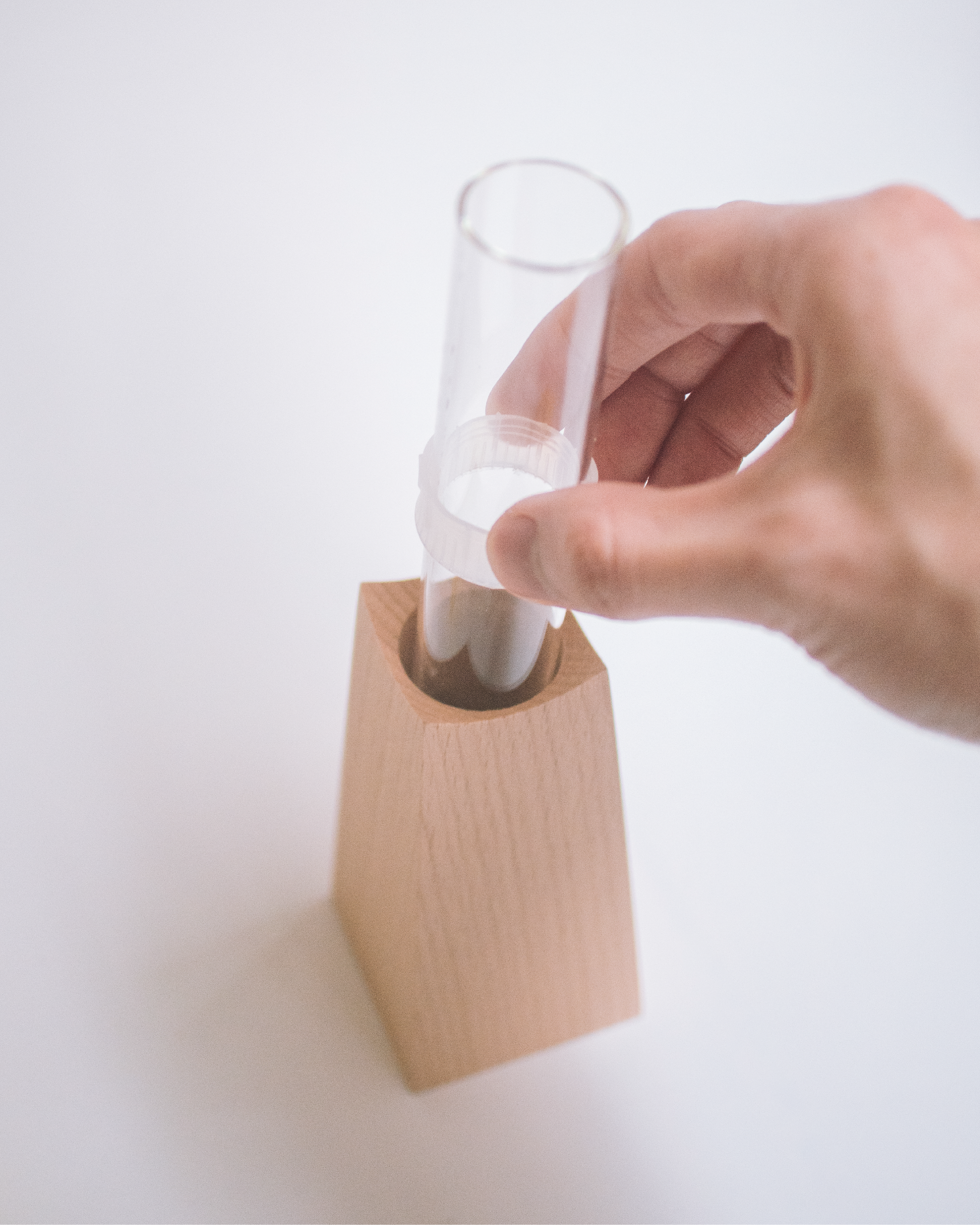 日本 essens 山毛櫸木玻璃容器花瓶