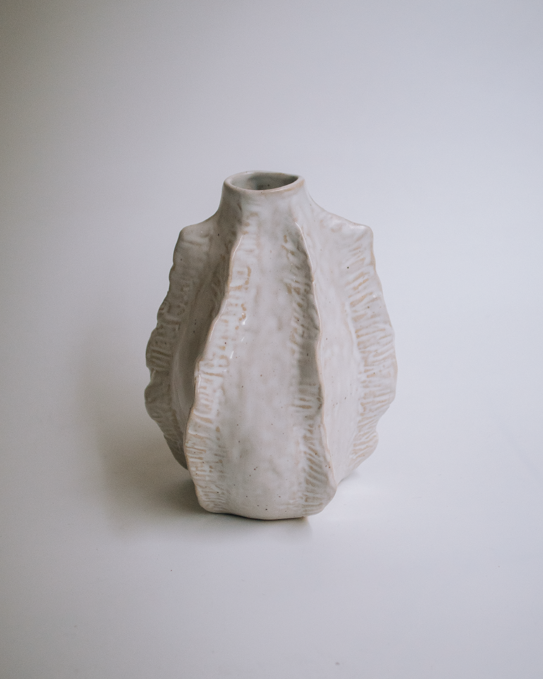 patung 立體紋路陶瓷花器 海貝造型