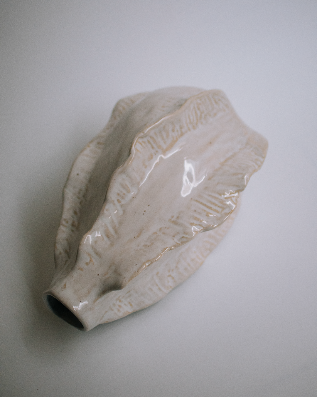 patung 立體紋路陶瓷花器 海貝造型