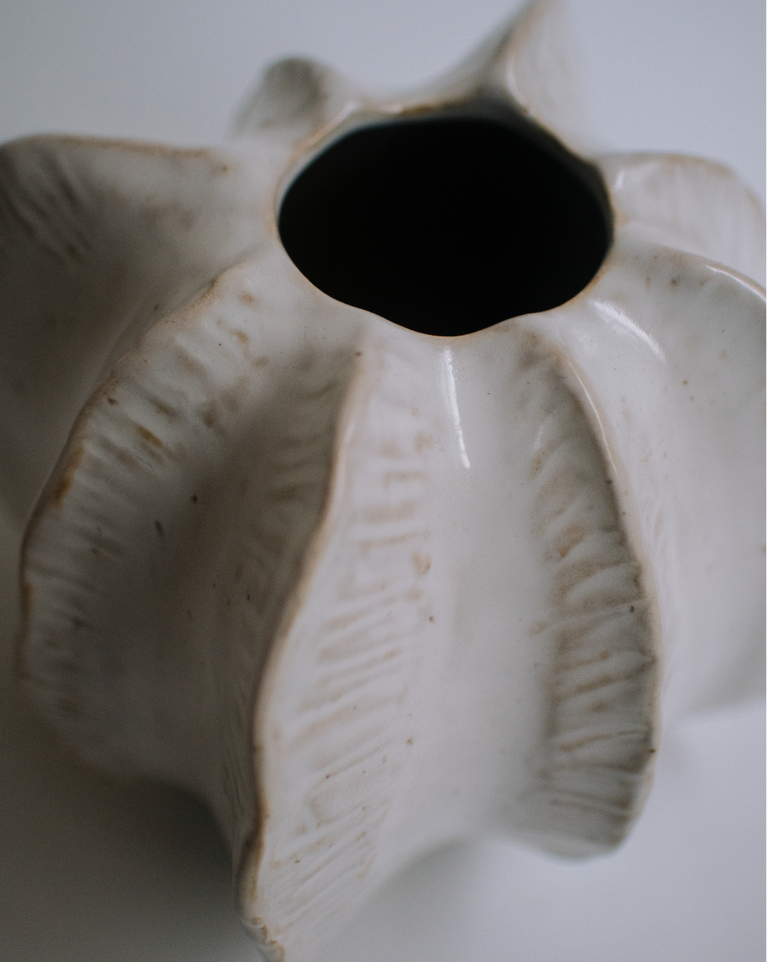 patung 立體紋路陶瓷花器 海貝造型