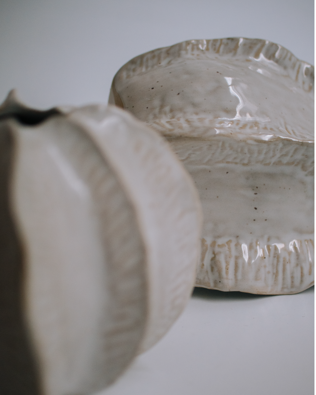 patung 立體紋路陶瓷花器 海貝造型