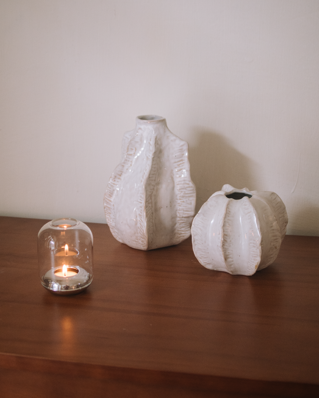 patung 立體紋路陶瓷花器 海貝造型