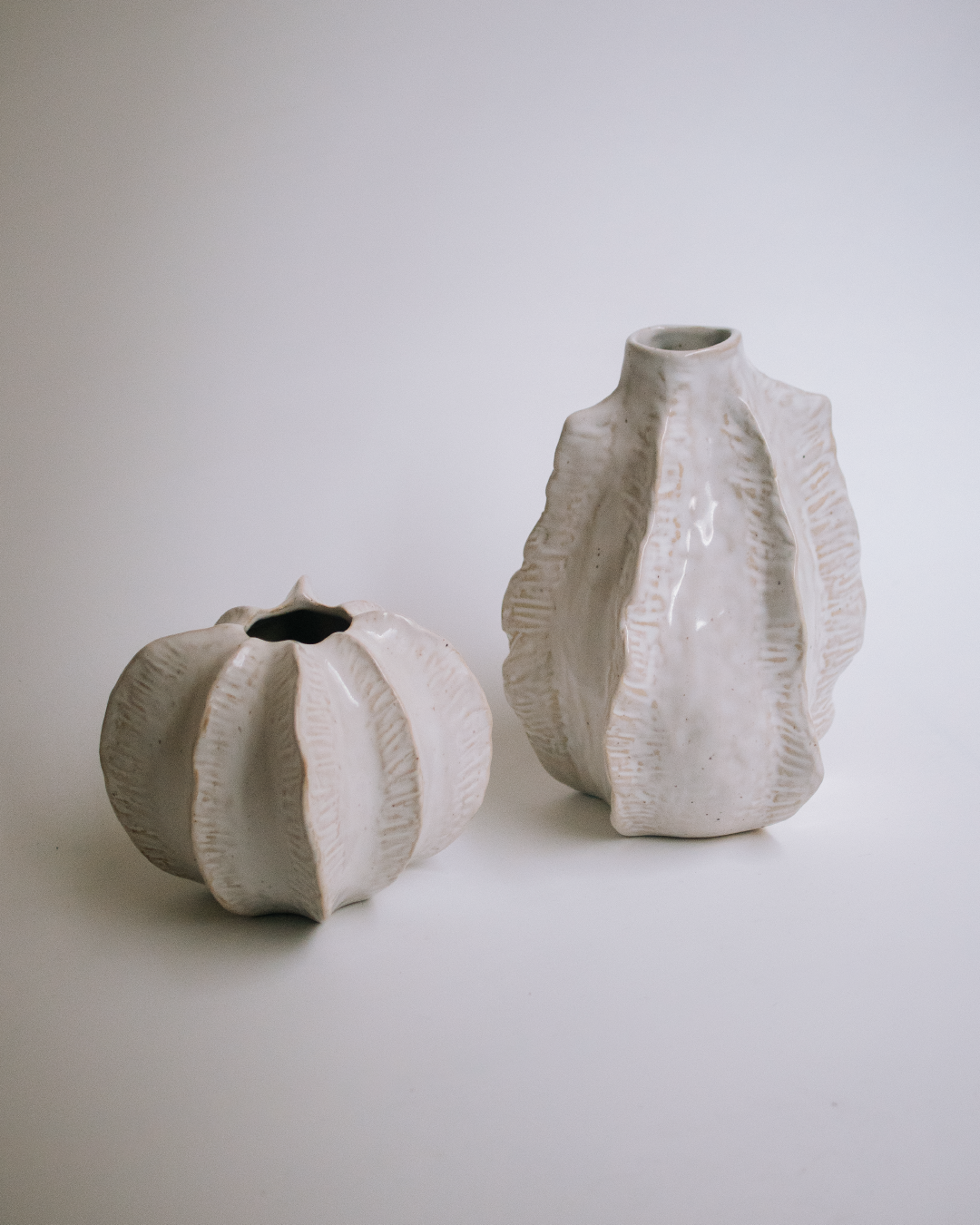 patung 立體紋路陶瓷花器 海貝造型