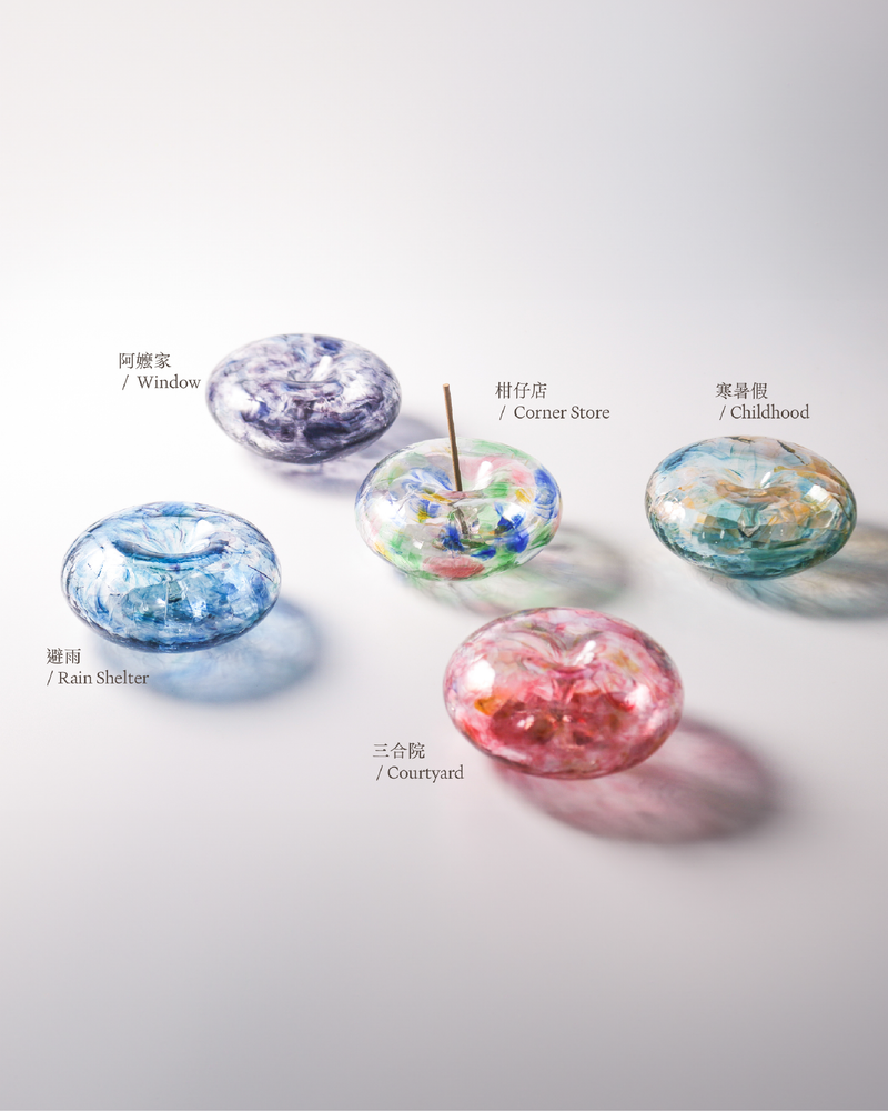 紅琉璃 日花JI̍T-HUE系列・泡泡線香座