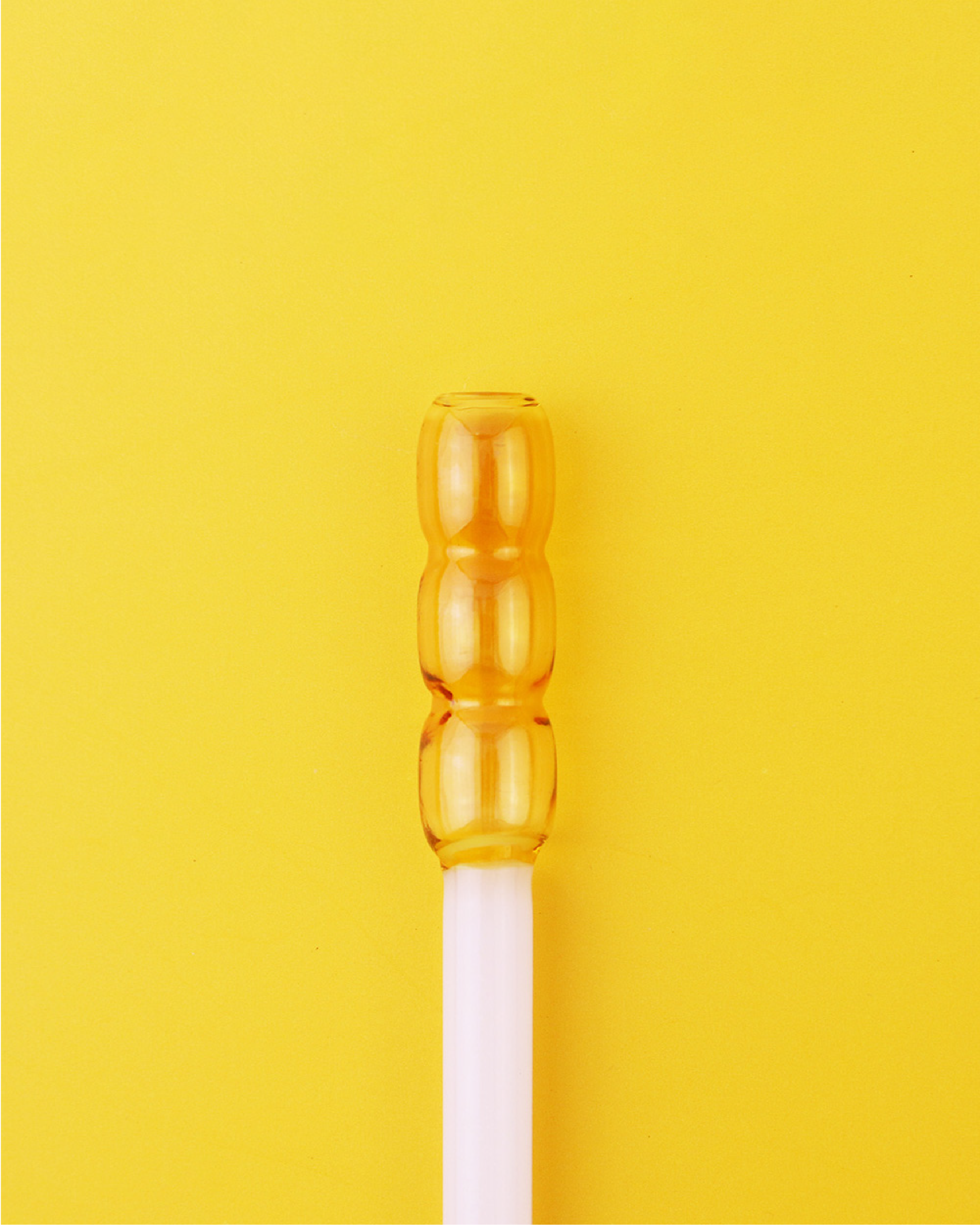 好玻 GOODGLAS 雙色玻璃吸管單入組 白&黃色（直身/圓球/彎口款）
