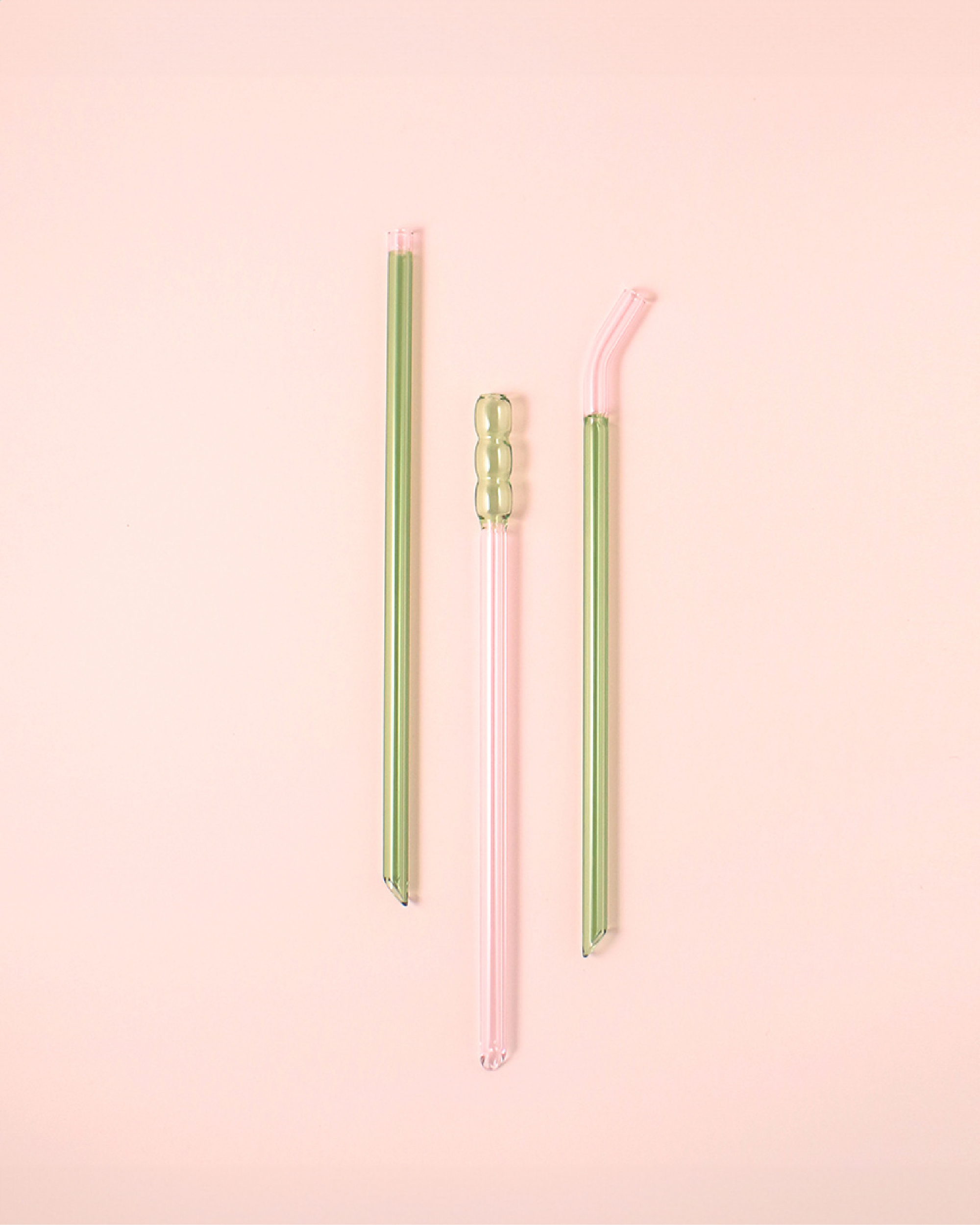 好玻 GOODGLAS 雙色玻璃吸管單入組 粉&綠色（直身款）