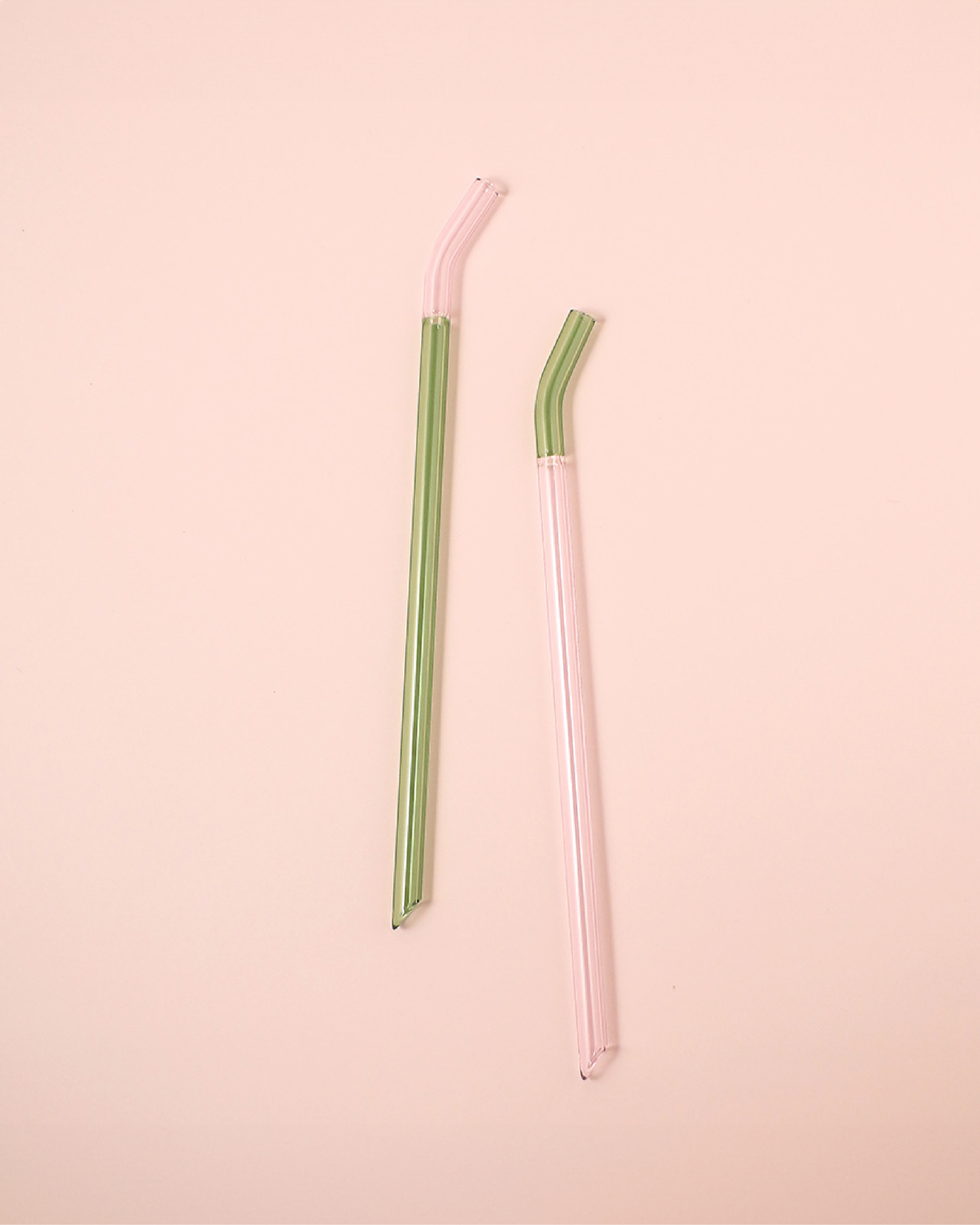 好玻 GOODGLAS 雙色玻璃吸管單入組 粉&綠色（彎口款）