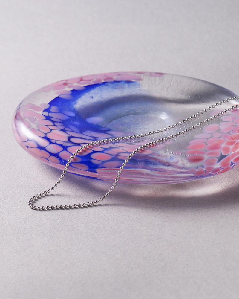 紅琉璃 透明日常系列・飾品盤（藍粉）