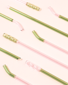 好玻 GOODGLAS 雙色玻璃吸管單入組 粉&綠色（圓球款）