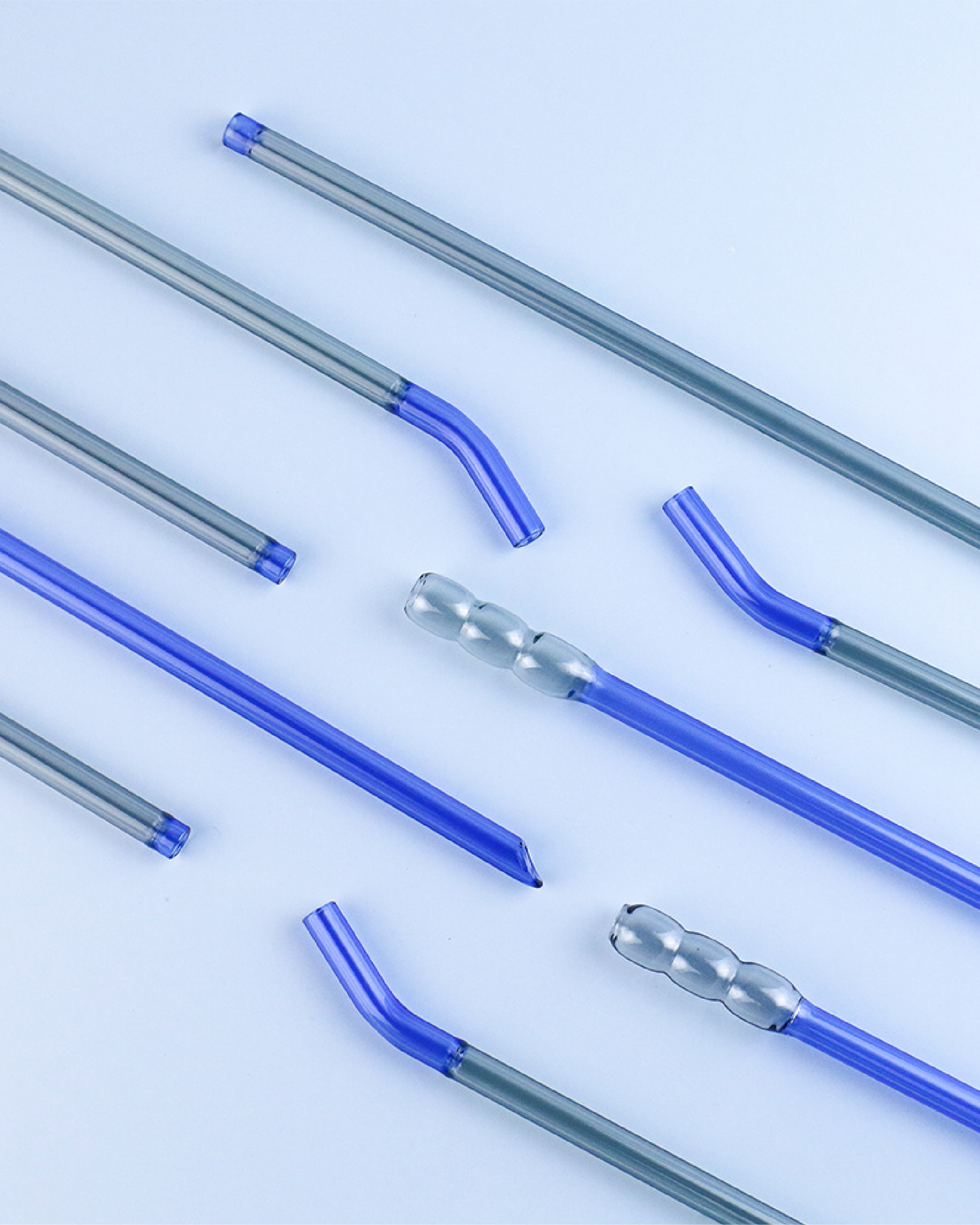 好玻 GOODGLAS 雙色玻璃吸管單入組 藍&黑色（圓球款）