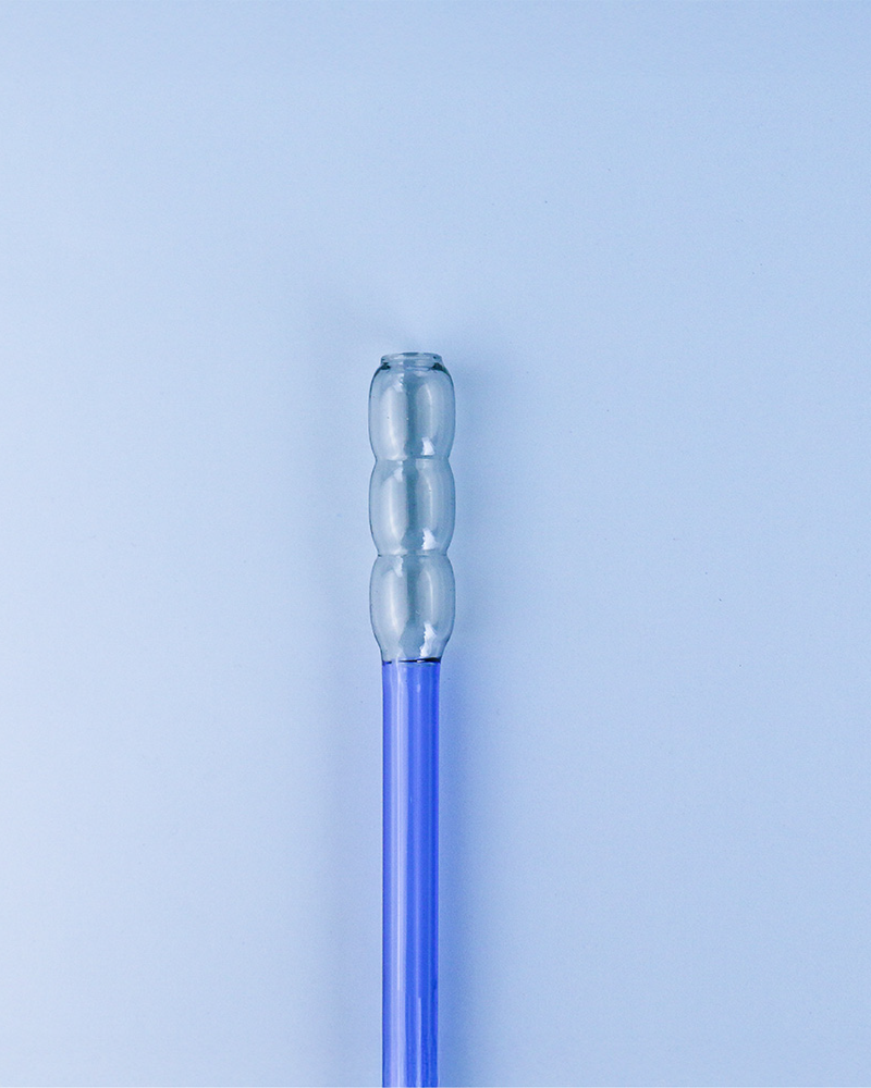 好玻 GOODGLAS 雙色玻璃吸管單入組 藍&黑色（圓球款）