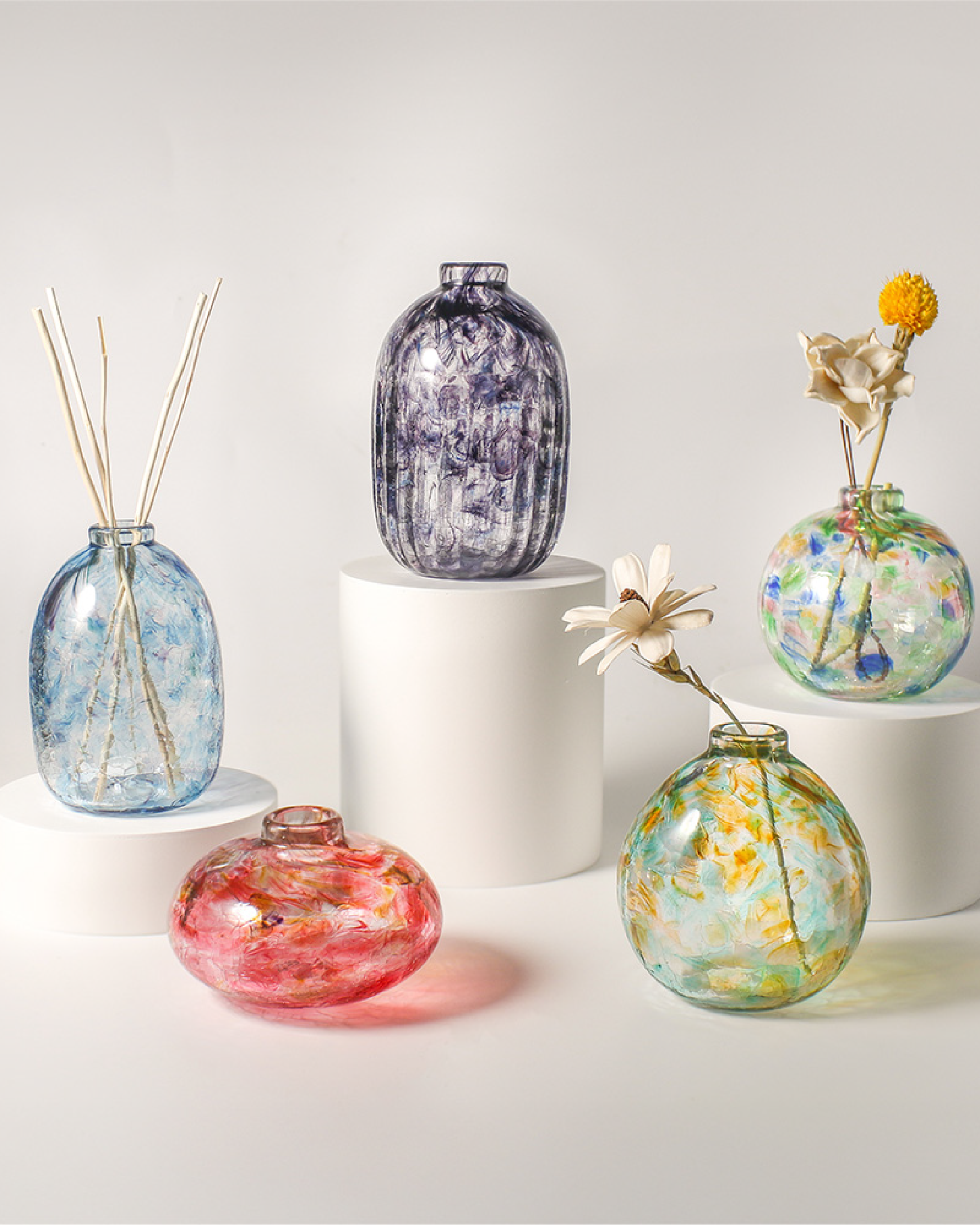 紅琉璃 日花JI̍T-HUE系列・花矸仔 玻璃擴香花器