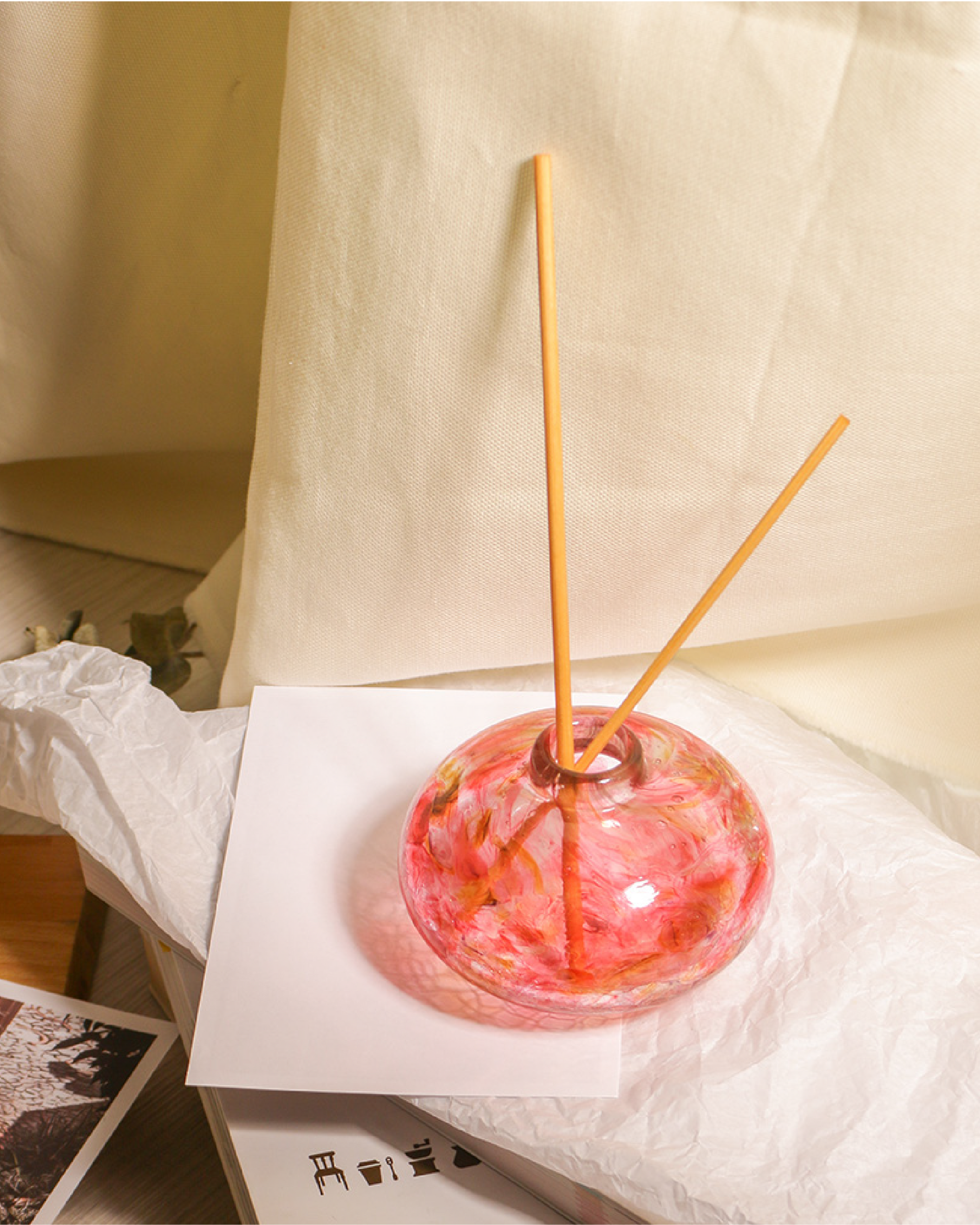紅琉璃 日花 JI̍T-HUE系列・花矸仔 玻璃擴香花器