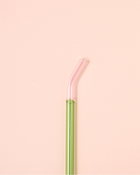 好玻 GOODGLAS 雙色玻璃吸管單入組 粉&綠色（彎口款）