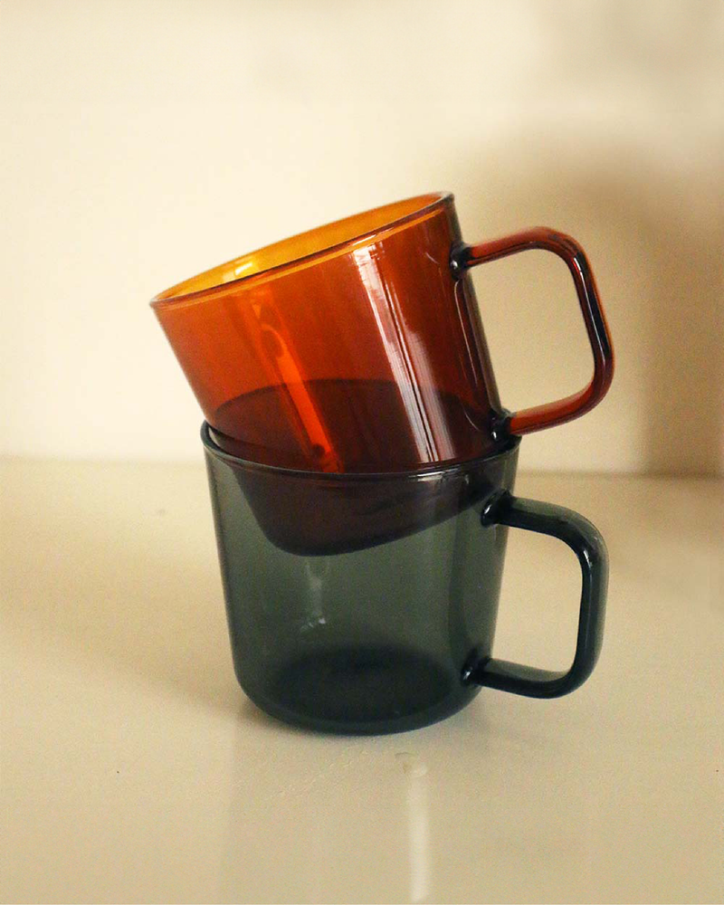 好玻 錐形單層把手水杯 400ml（清透/琥珀/透黑）