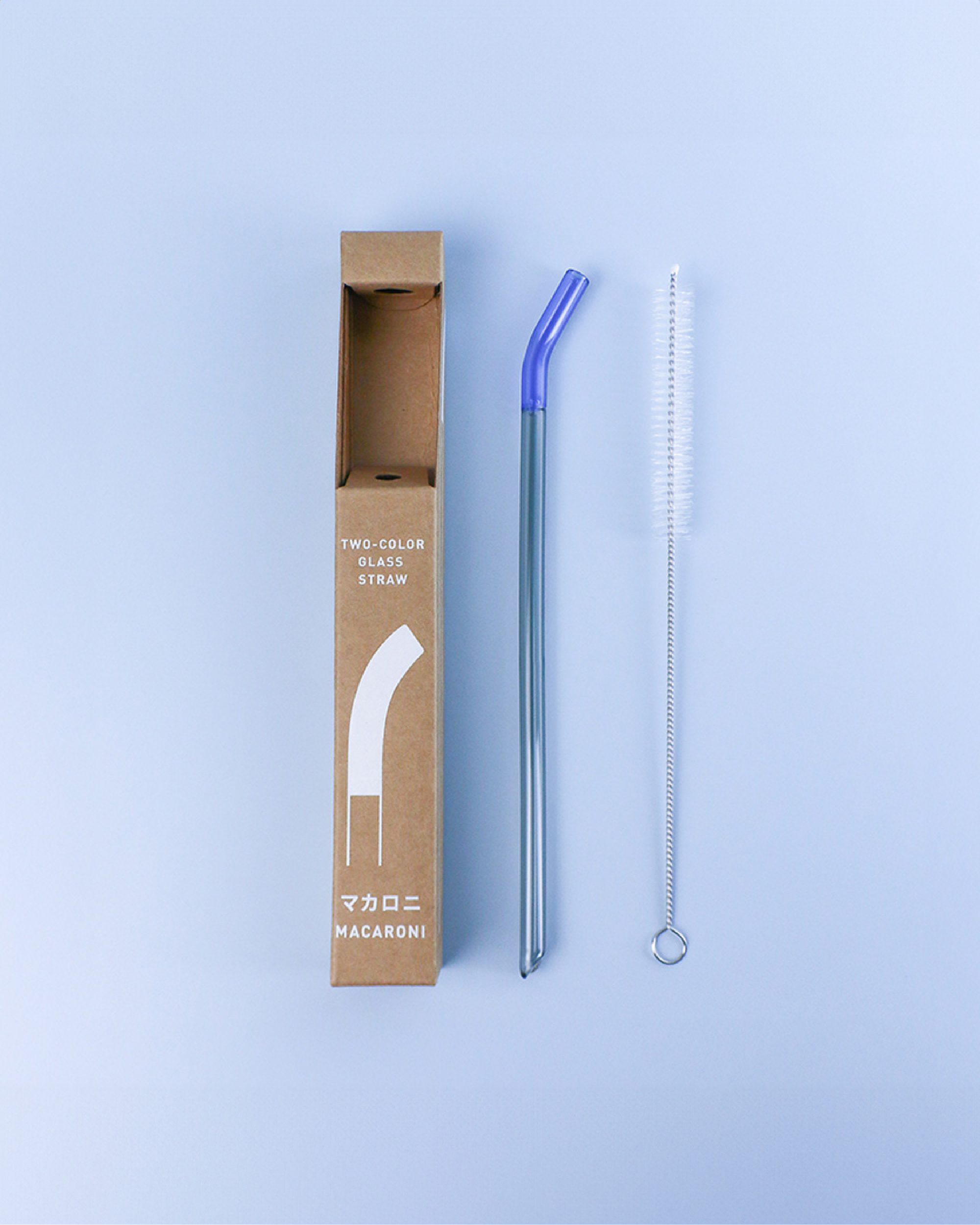 好玻 GOODGLAS 雙色玻璃吸管單入組 藍&黑色（彎口款）