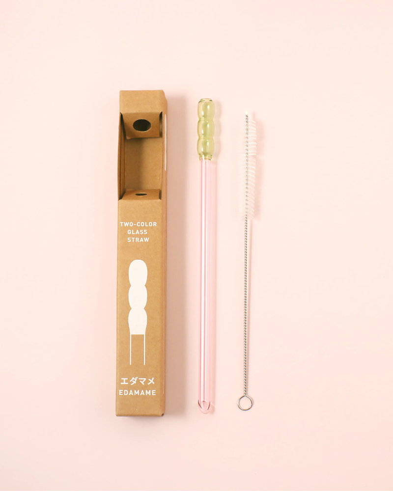 好玻 GOODGLAS 雙色玻璃吸管單入組 粉&綠色（圓球款）