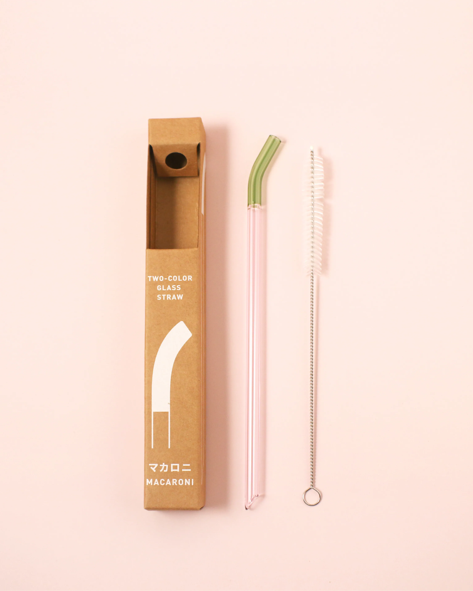 好玻 GOODGLAS 雙色玻璃吸管單入組 粉&綠色（彎口款）
