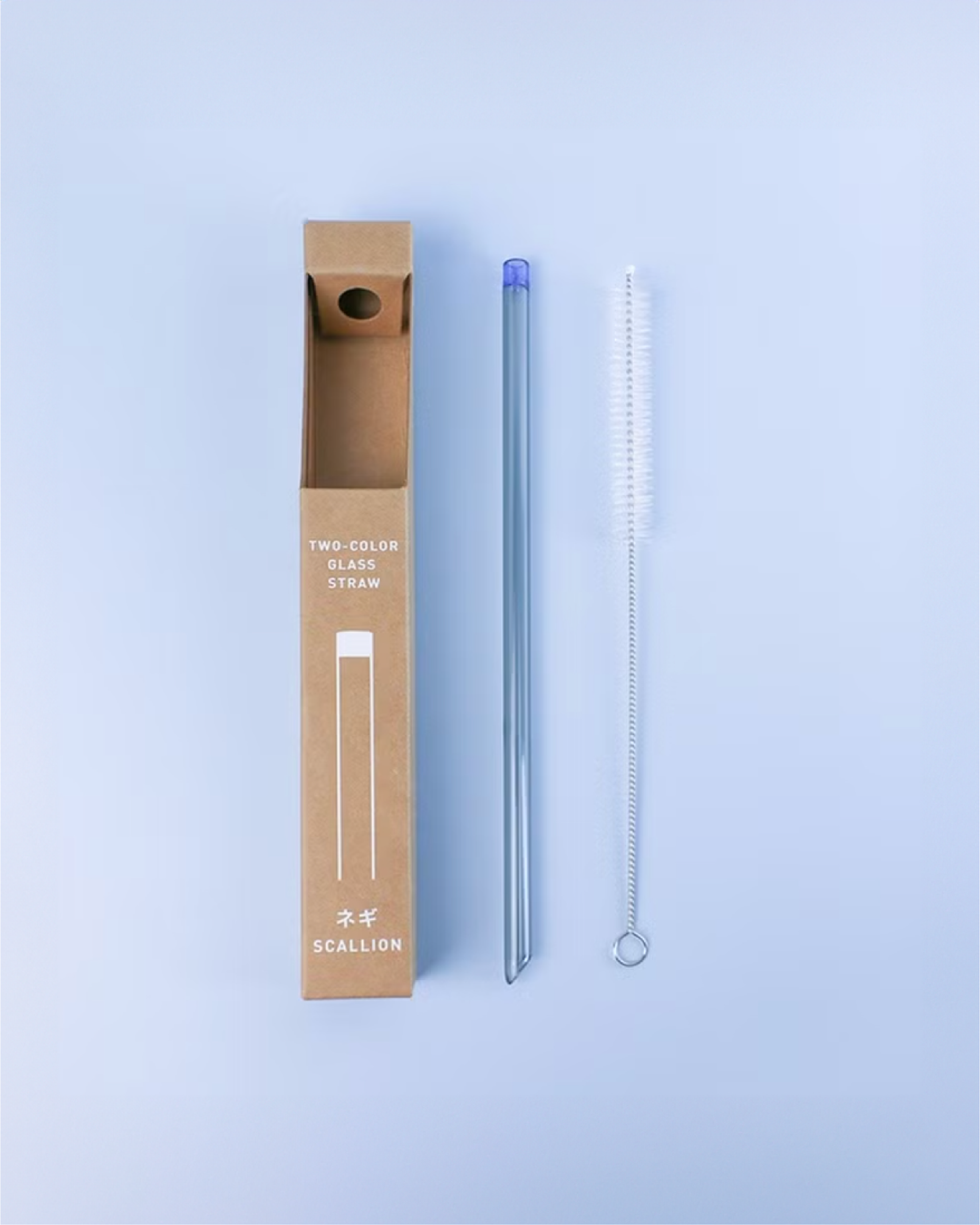 好玻 GOODGLAS 雙色玻璃吸管單入組 藍&黑色（直身款）