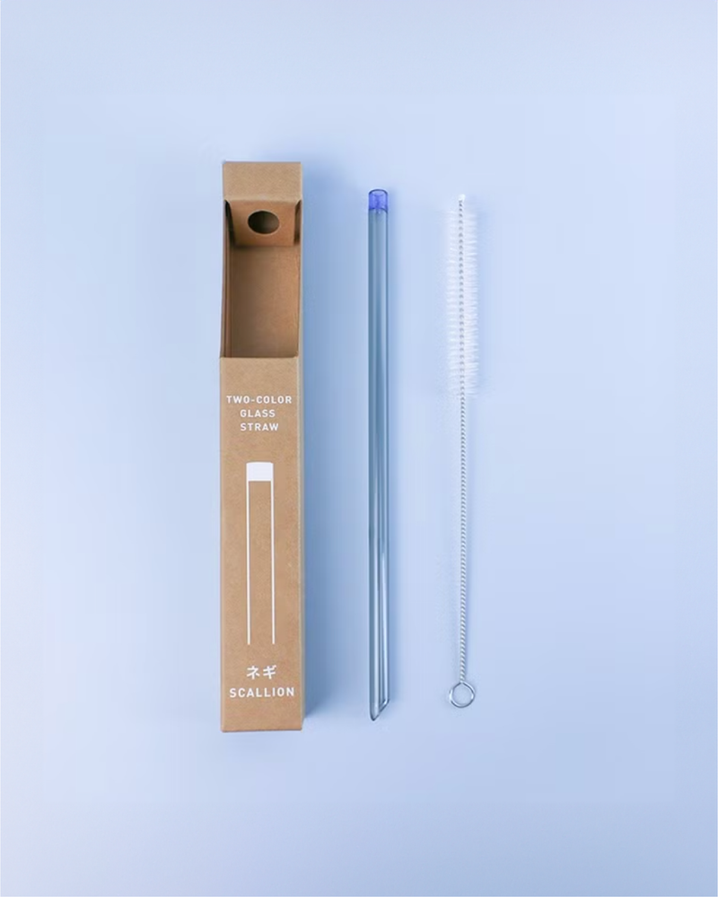 好玻 GOODGLAS 雙色玻璃吸管單入組 藍&黑色（直身款）