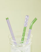 2026新色：好玻 GOODGLAS 雙色玻璃吸管單入組 紫&綠色（直身/圓球/彎口款）
