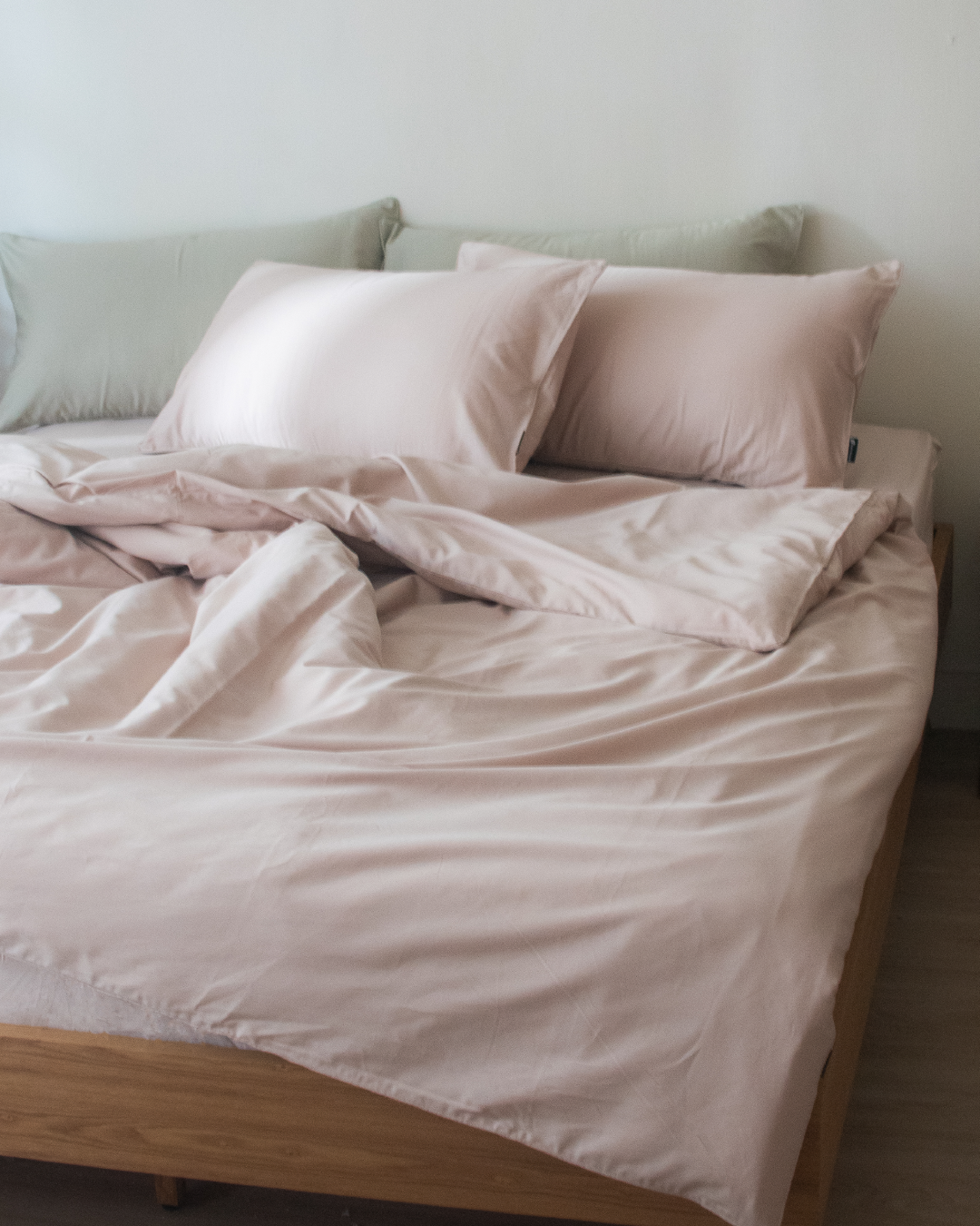 春季新品 almond milk beige 杏奶色・300織絲緞棉床包四件組