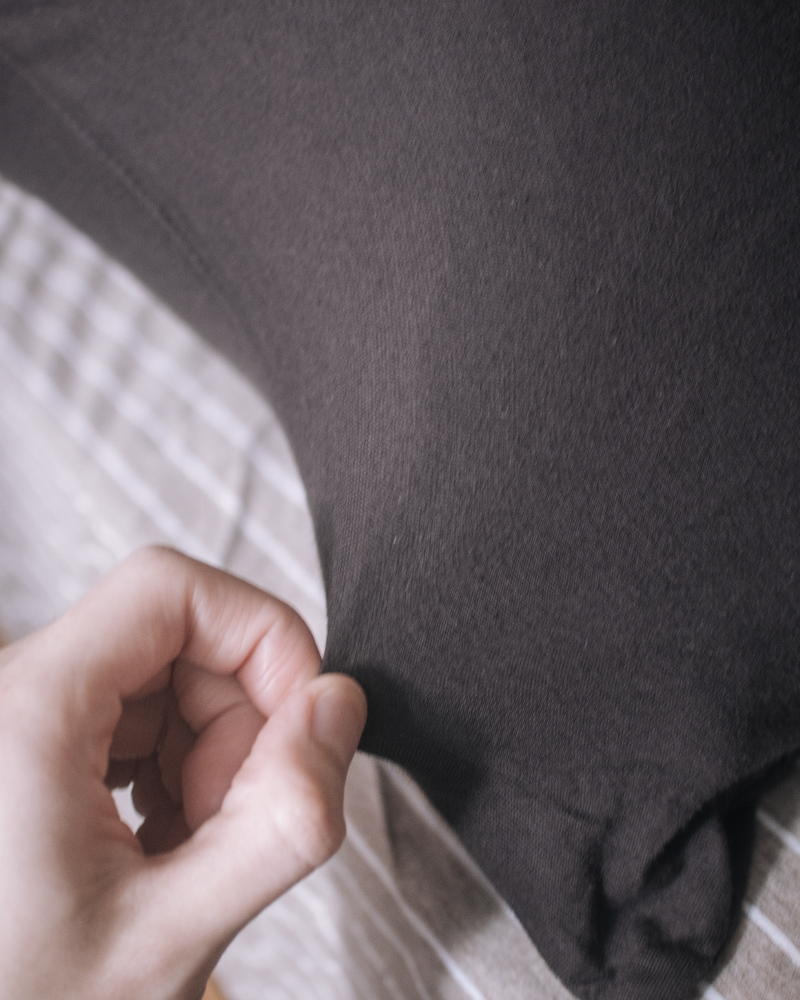 可可色/深咖啡色 舒軟竹節棉枕套兩入組