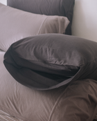 可可色/深咖啡色 舒軟竹節棉枕套兩入組