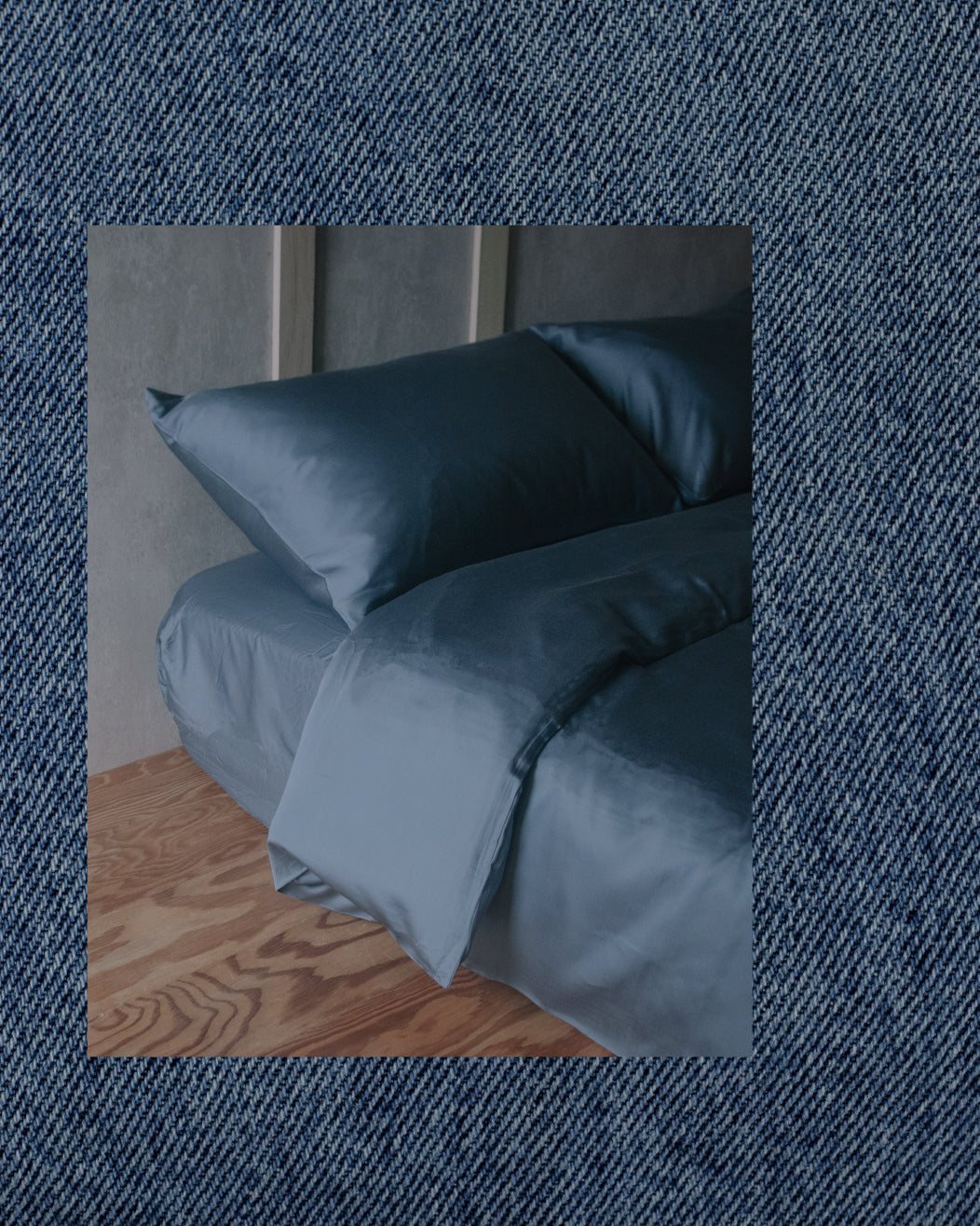 denim grey blue 單寧灰藍 60支/300織天絲床包組
