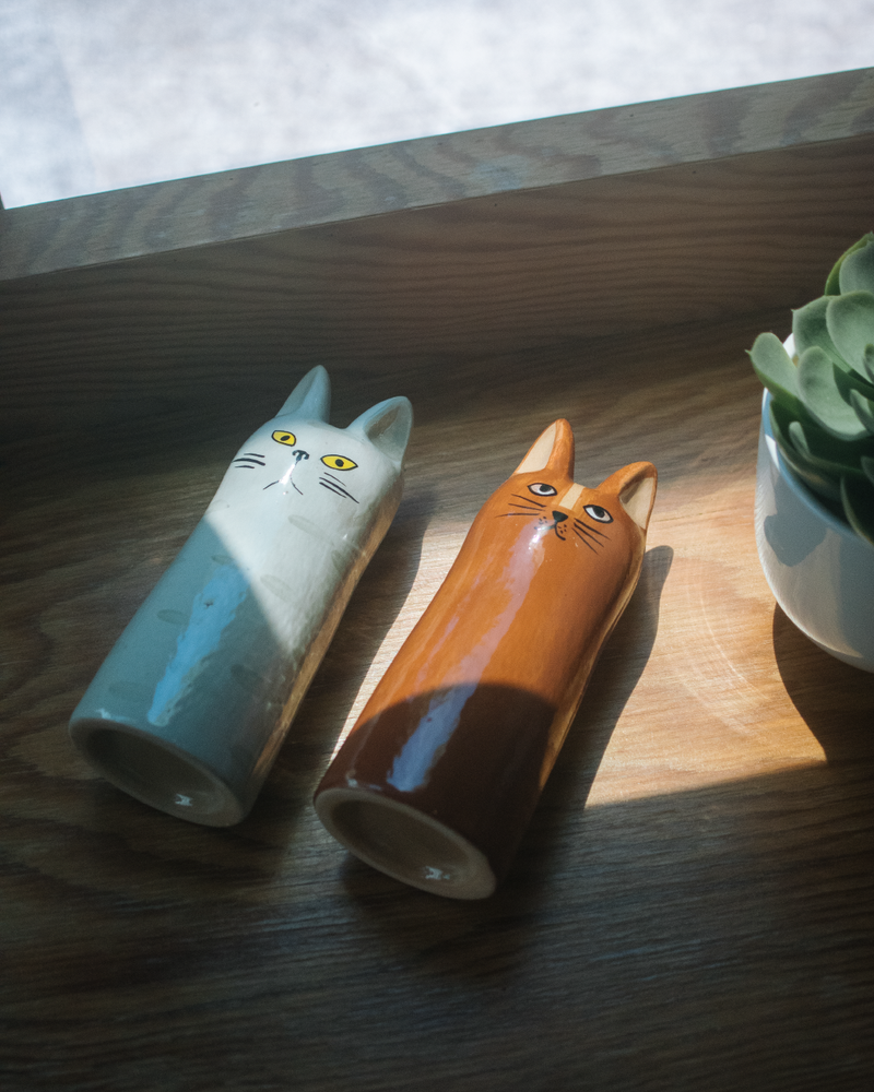 日本 KEYS kats 手繪貓咪造型花器