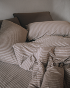 latte stripe 淺咖+米色條紋 舒軟竹節棉床包組