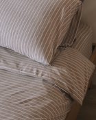 latte stripe 淺咖+米色條紋 舒軟竹節棉床包組