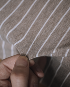 latte stripe 淺咖+米色條紋 舒軟竹節棉床包組