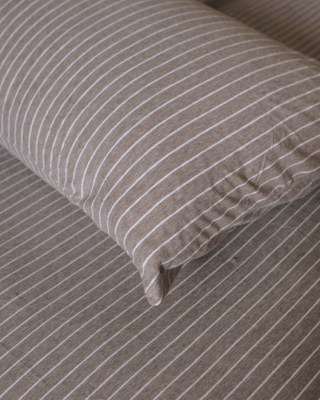 latte stripe 淺咖+米色條紋 舒軟竹節棉床包組