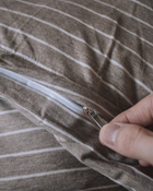 latte stripe 淺咖+米色條紋 舒軟竹節棉床包組