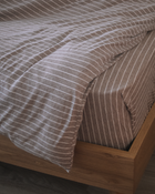 latte stripe 淺咖+米色條紋 舒軟竹節棉床包組