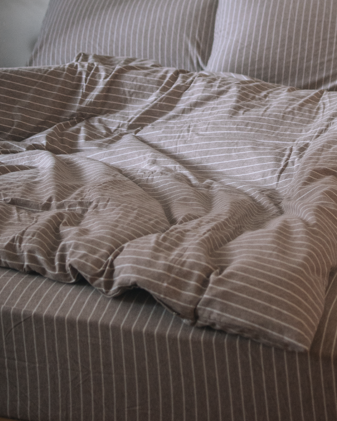 latte stripe 淺咖+米色條紋 舒軟竹節棉床包組