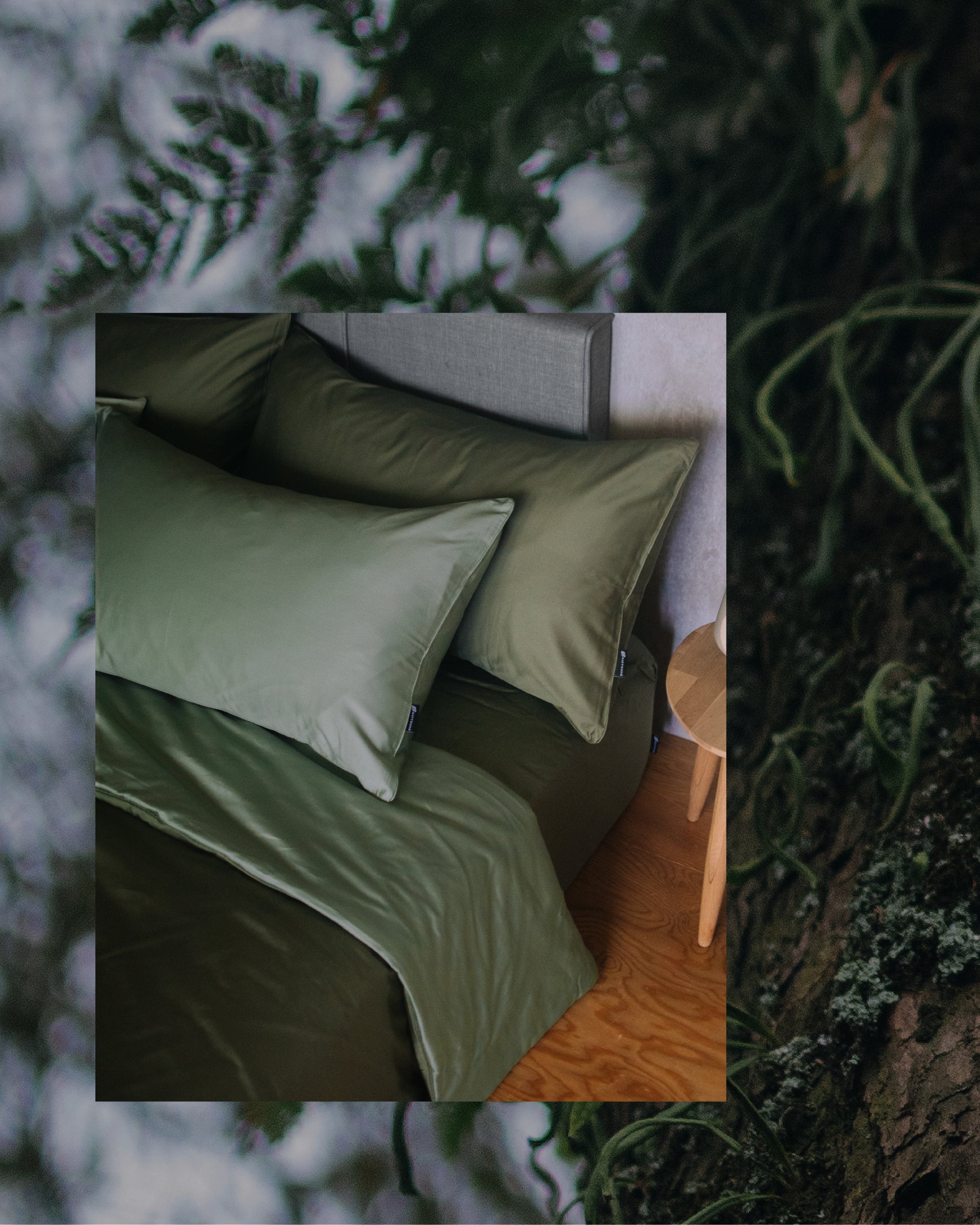 breeze under the trees Quiet Afternoon | 60-count silk satin cotton bed bag set of four