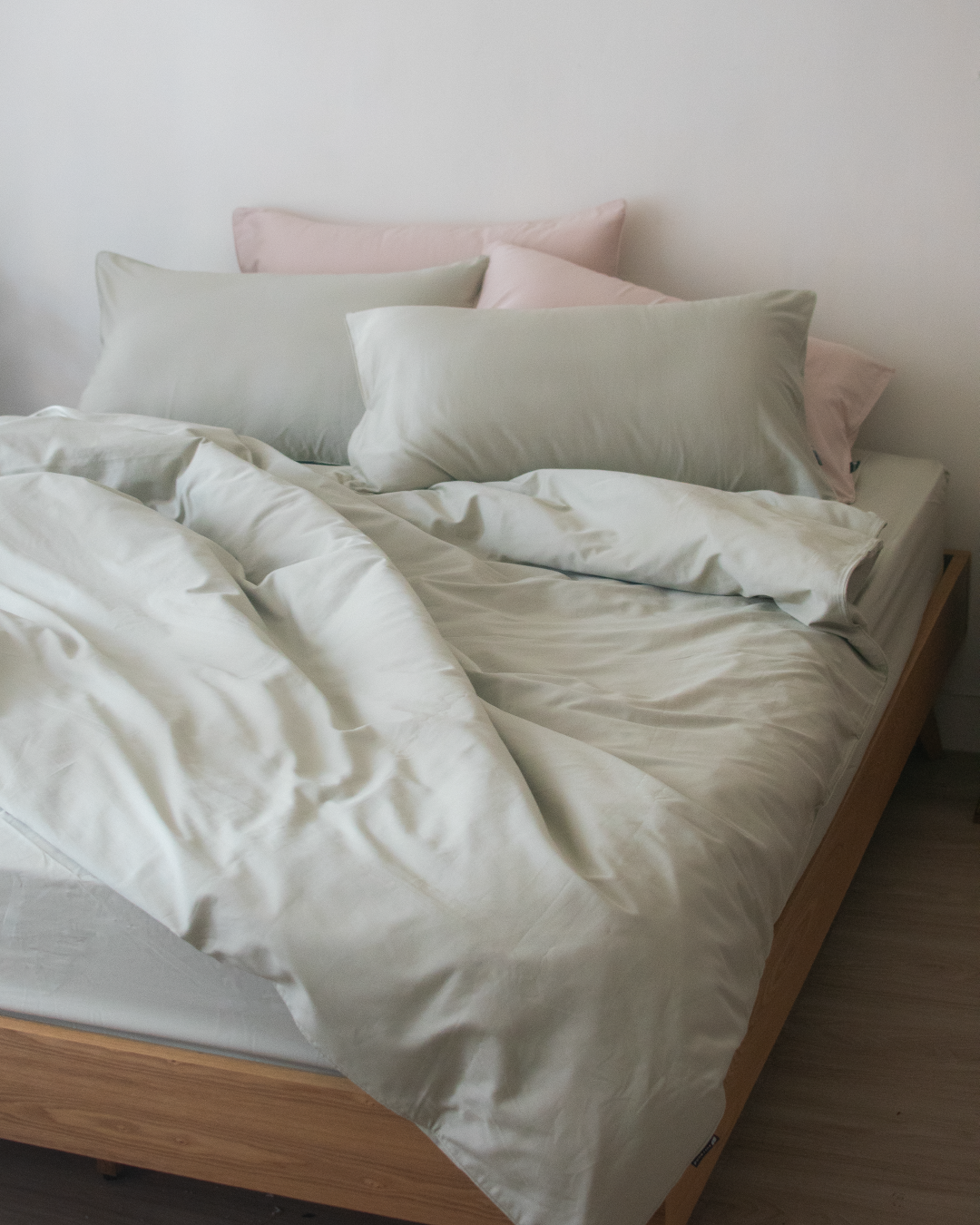 春季新品 morning dew green 朝露青色 ・300織絲緞棉床包四件組