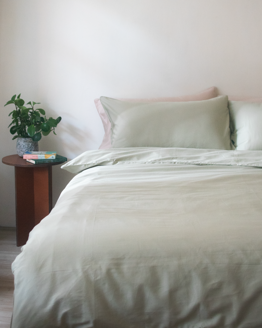 春季新品 morning dew green 朝露青色 ・300織絲緞棉床包四件組