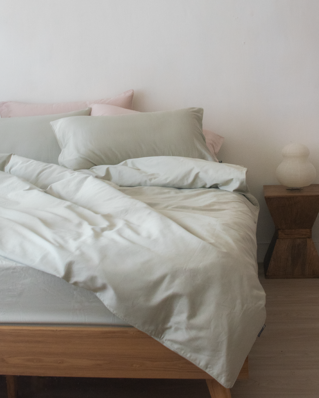 春季新品 morning dew green 朝露青色 ・300織絲緞棉床包四件組